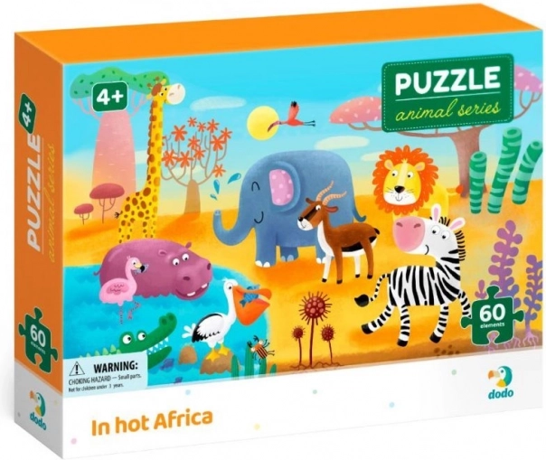 Dodo puzzle állatok: Hőség Afrikában, 60 darab