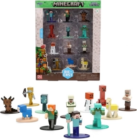 Jada Minecraft fém figurák 4 cm (12 db)