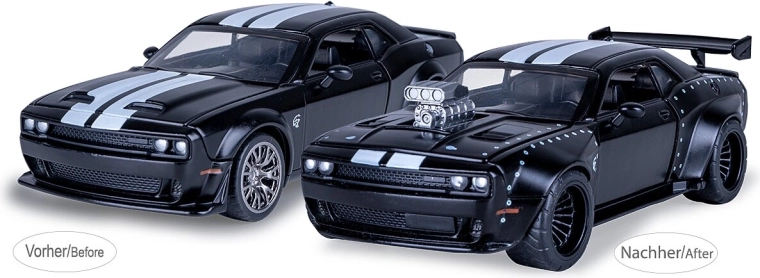 Jamara Dodge Challenger SRT Jailbreak fém modell 1:36, fekete