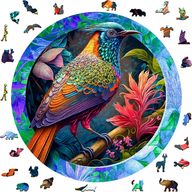 Színes madaras puzzle fából készült darabokkal, 505 pcs