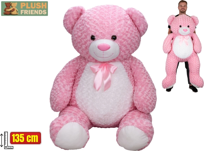 Plush Friends rózsaszín plüssmackó masnival 135 cm