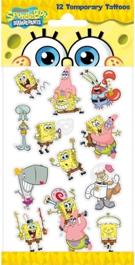 SPONGEBOB ideiglenes tetoválás gyerekeknek