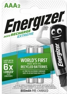Energizer Extreme AAA újratölthető akkumulátor 800 mAh, 2 db