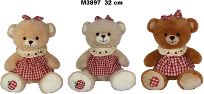 Plüssmackó ruhában, 32 cm – 1 darab