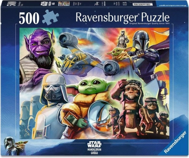 Ravensburger puzzle Star Wars: Mandalorian és Grogu 500 darabos