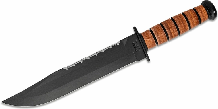 KA-BAR Big Brother – túlélőkés 24 cm bőr markolattal és tokban