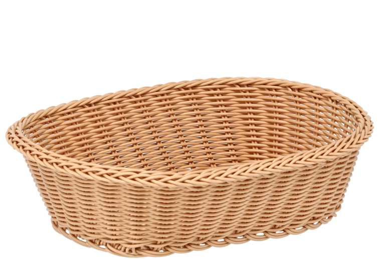 Ovális műrattan kenyérkosár 32 × 24 × 8,5 cm