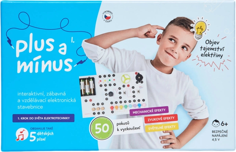 Plusz és mínusz interaktív elektronikai gyerek építőkészlet – 50 kísérlet (CZ)