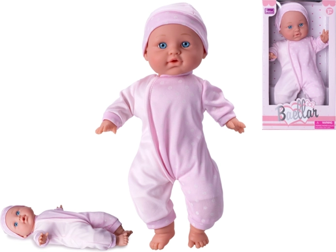 Baba játék 30 cm puha testtel, rózsaszín