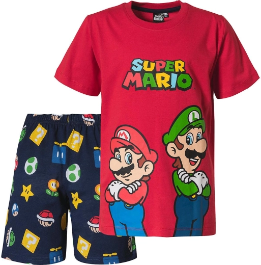 Gyermek pizsama Super Mario piros-sötétkék színben