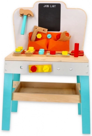 Gyerek fa munkapad táblával