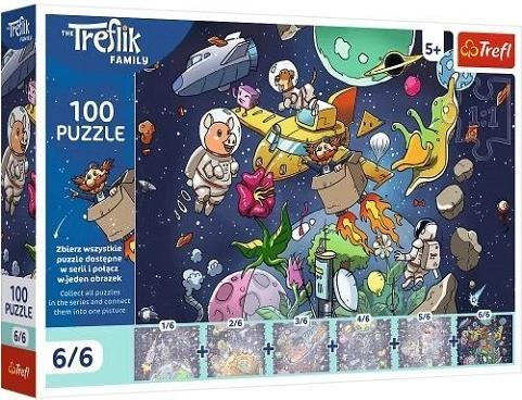 Trefl puzzle Treflík család: Nagybácsi az űrben – 100 darab