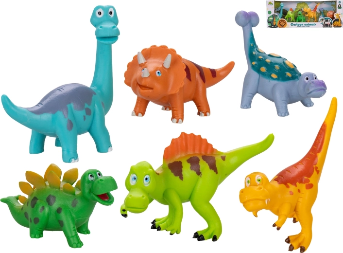 Dinoszaurusz készlet 8–11 cm, 6 db dobozban