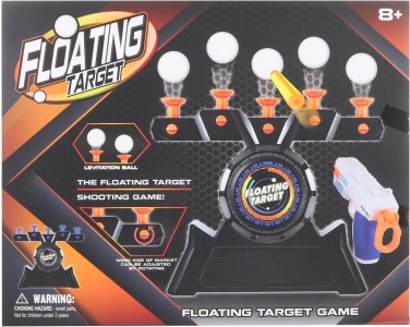 Lövöldözős játék lebegő célpontokkal és pisztollyal