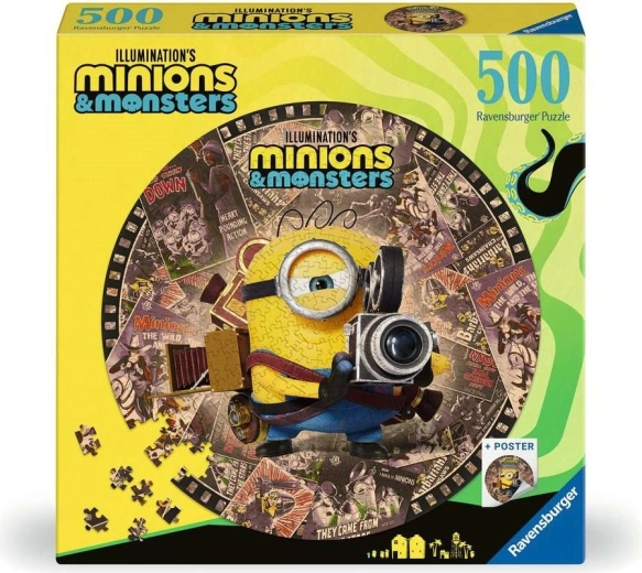 Ravensburger kerek puzzle Minyonok és szörnyek 500 darab