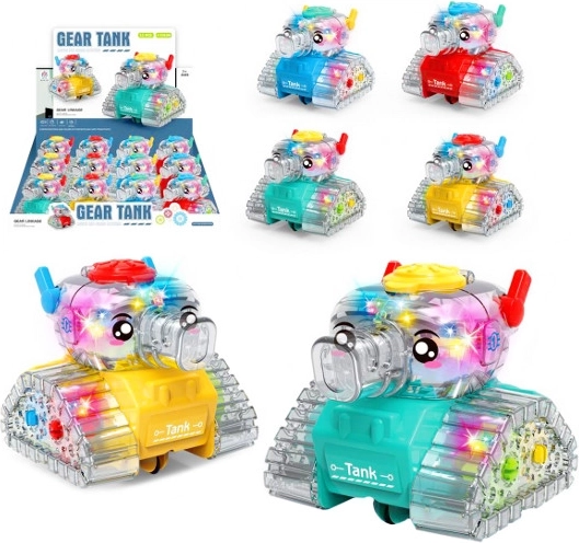 Átlátszó tank fénnyel