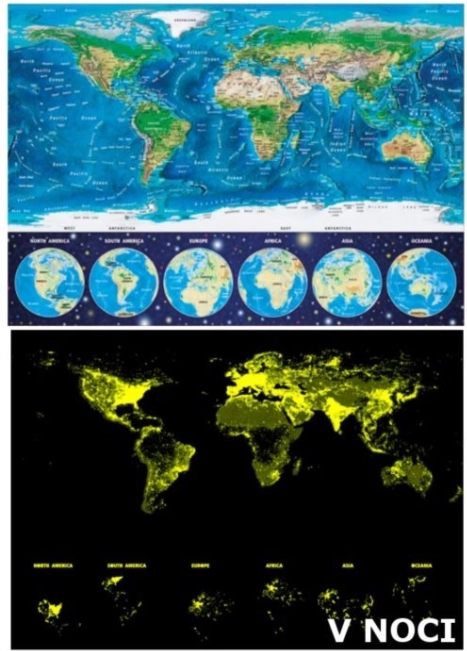 Világító puzzle Világtérkép 1000 darab EDUCA