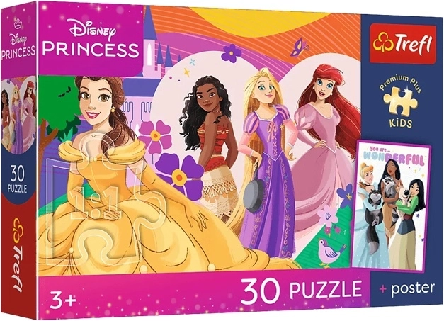 Puzzle Premium Plus Kids Disney hercegnők és barátság 30 darabos
