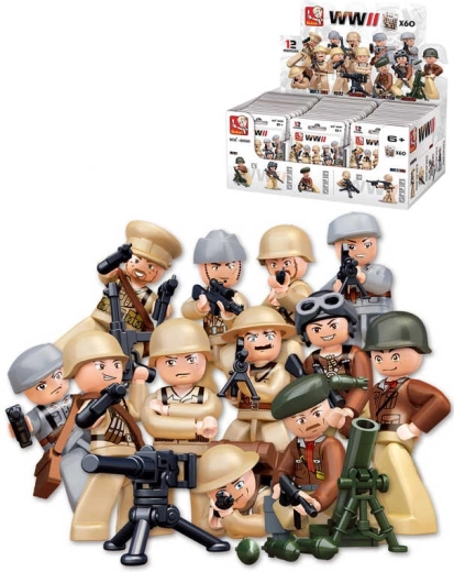 Sluban Army WWII mini katonafigura kiegészítőkkel (blind bag) – 1 db