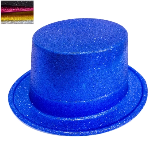 Műanyag (UH) csillámos hatású partykalap (színmix)
