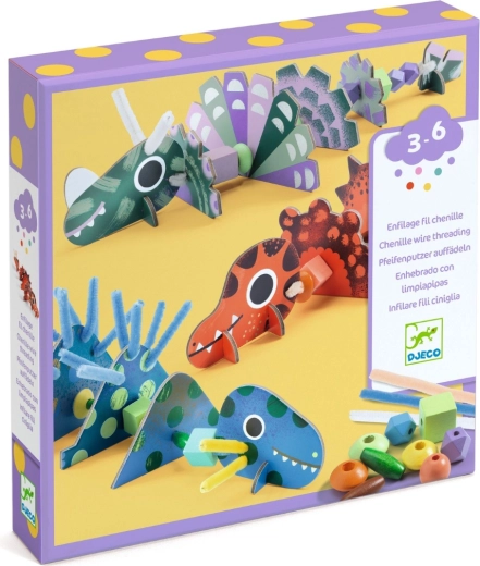 DJECO kreatív befűzős készlet – dinoszauruszok