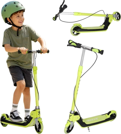 Trike Fix összecsukható gyermekroller LED kerekekkel, neon zöld