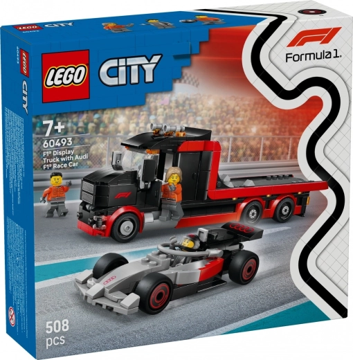 Lego City F1 teherautó AUDI F1 együléses versenyautóval