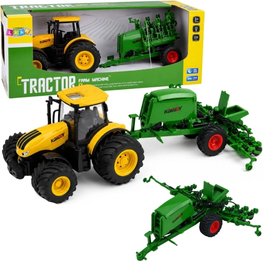 Traktor vetőgéppel, fényekkel és hangokkal 1:24