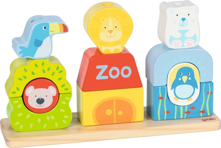Állatos (zoo) toronyépítő játék – 1 db