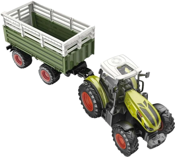 BUDDY TOYS RC traktor homlokrakodóval és billenős pótkocsival