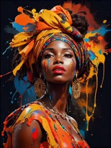 Gyémántfestés Afrikai nő II 30 × 40 cm