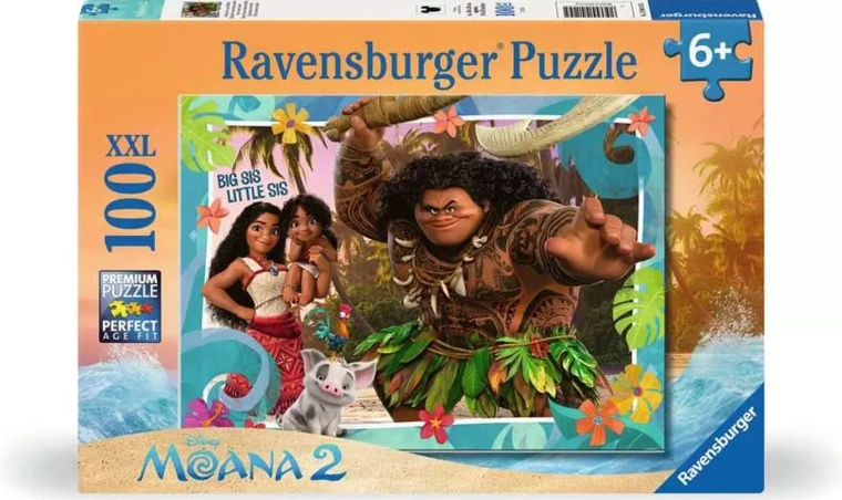 Ravensburger puzzle Vaiana 2: Az új világ felfedezése XXL, 100 darabos