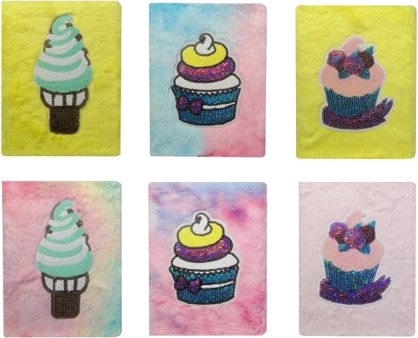 Plüss napló flitteres muffinnal és fagyival