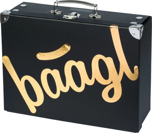 Összecsukható iskolai aktatáska Gold fémverettel Baagl