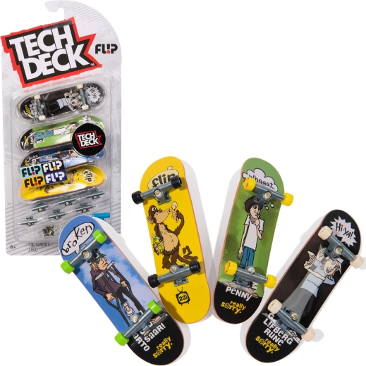 Tech Deck fingerboard szett – 4 mini ujjdeszka összeállításhoz, Flip