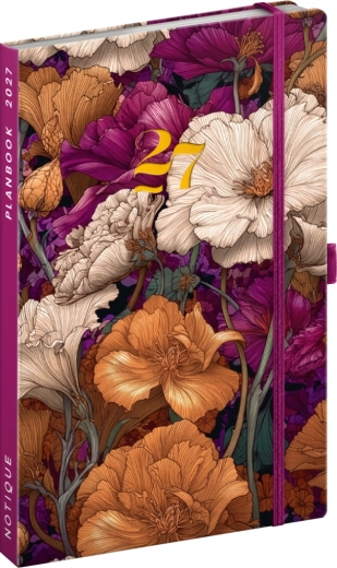 Notique planbook tervező és jegyzetfüzet Vintage Flowers 2027 (13 × 21 cm)