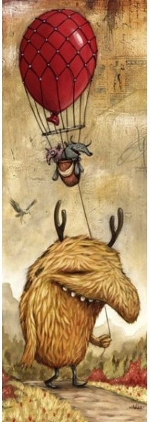 Vertikális puzzle Zozoville: piros léggömb, 1000 darab