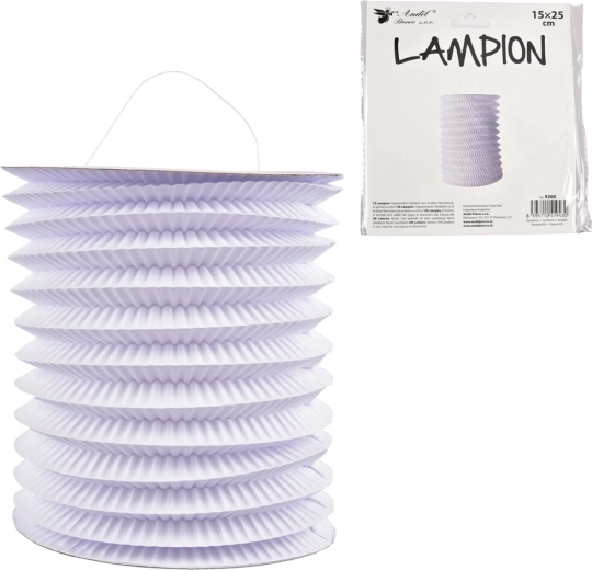 Fehér papír lampion henger 15 cm