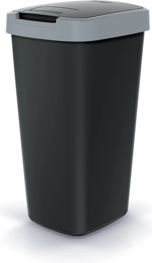 Compacta Q Flap szemetes 25 l fekete, világosszürke fedéllel