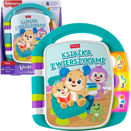 Interaktív oktató könyvecske versekkel – fény és hang FISHER-PRICE (lengyel verzió)