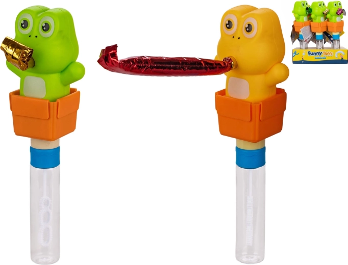 Buborékfújó béka partijátéksíppal