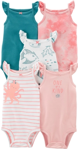 Carter's ujjatlan baba body Pink Ocean lányoknak 5 db (9 hónapos)