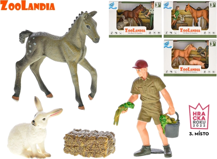 Zoolandia farm – állat- és kiegészítő készlet (4 féle) dobozban