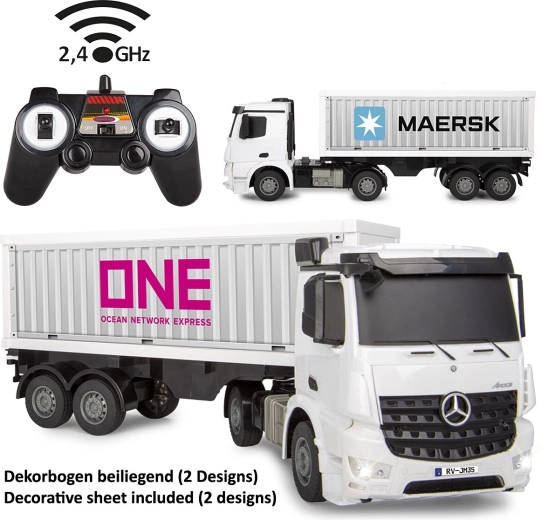 RC konténeres teherautó Mercedes-Benz Arocs 1:26, 2,4 GHz-es távirányítóval