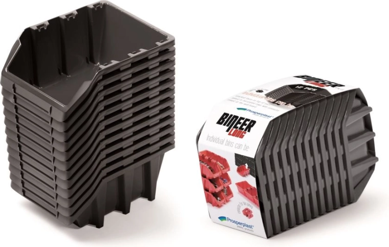 Bineer Long tárolódoboz-készlet, 12 db, 190 × 77 × 120 mm, fekete