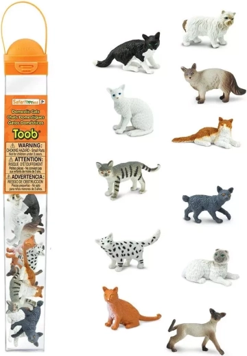 Safari Ltd. Toobs tubus – házimacskák (12 figura)