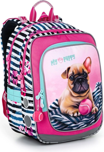 Topgal könnyű iskolatáska bulldog mintával