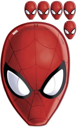 Spider-Man karneváli maszk 23 cm, 6 db-os szett