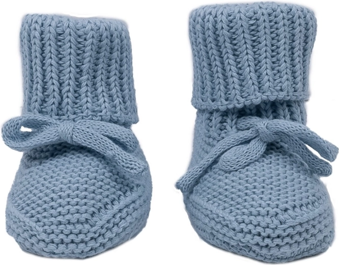 Lodger kötött babacipő blue fogg 0–6 hónapos