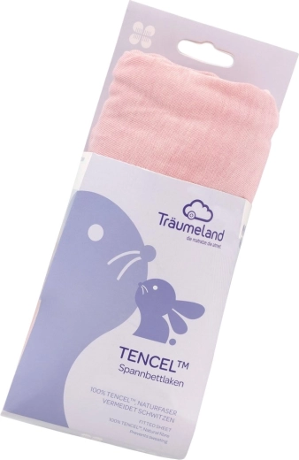 Träumeland Tencel gumis lepedő 40 × 90 cm, malve-rose